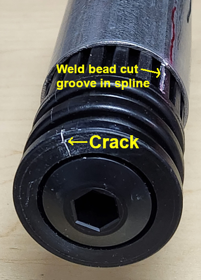 Weld bead can cause endcap to crack